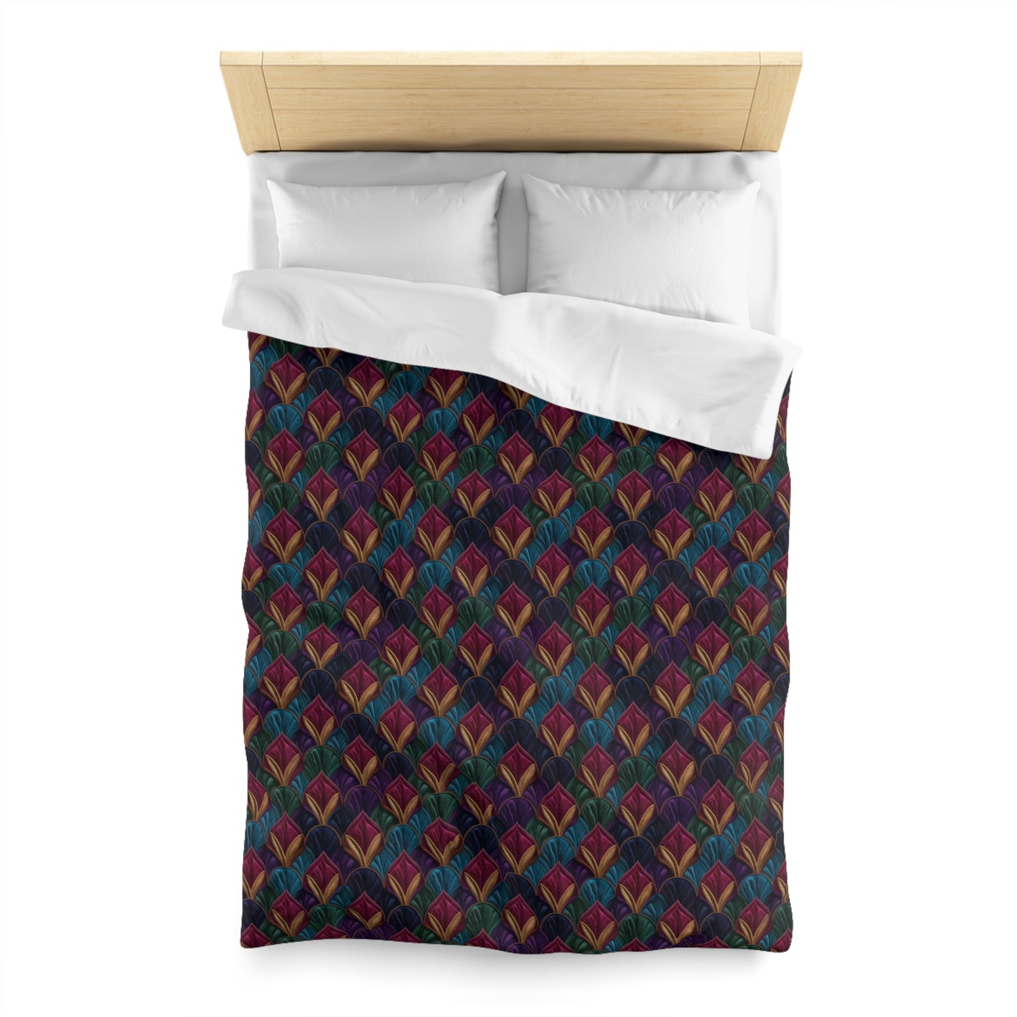 Velvet Night Garden Print Microfiber Duvet Cover