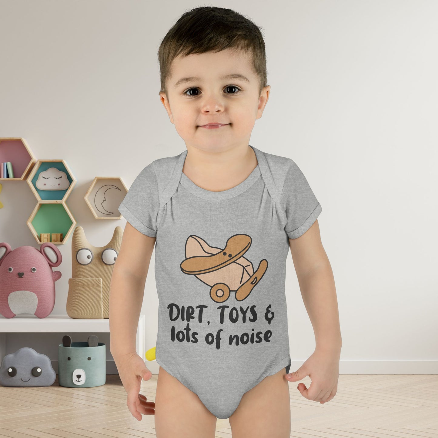 Dirt, Toys, & Lots of Noise Baby Rib Bodysuit