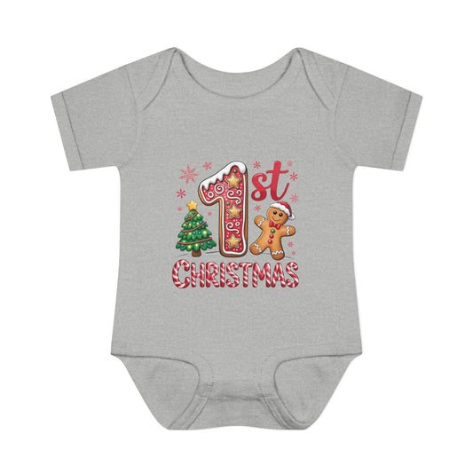 My First Christmas (Gingerbread Man) Infant Baby Rib Bodysuit