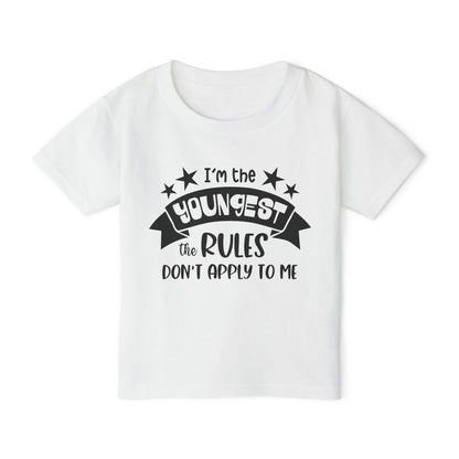 I'm The Youngest The Rules Don't Apply To Me Heavy Cotton™ Toddler T-shirt