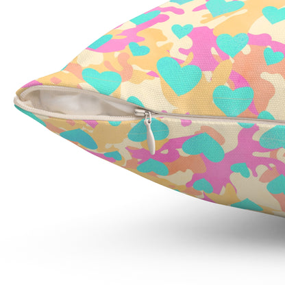 Sweetheart Camo Throw Pillow