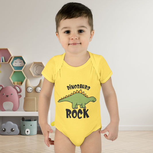 Dinosaurs Rock Baby Rib Bodysuit
