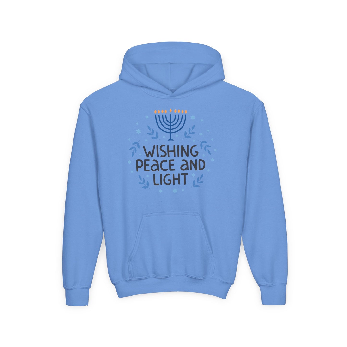 Hanukkah Wishing Peace & Light Youth Hoodie