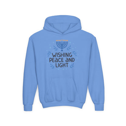 Hanukkah Wishing Peace & Light Youth Hoodie