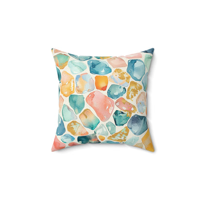 Ocean Pebble Drift Throw Pillow
