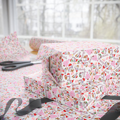 Christmas Unicorn 2 Custom Name Wrapping Paper (Natalie)
