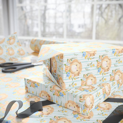 Lions in Bloom Wrapping Paper