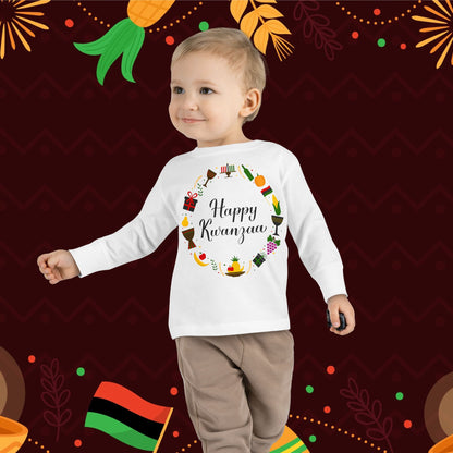 Happy Kwanzaa Wreath Toddler Long Sleeve Tee