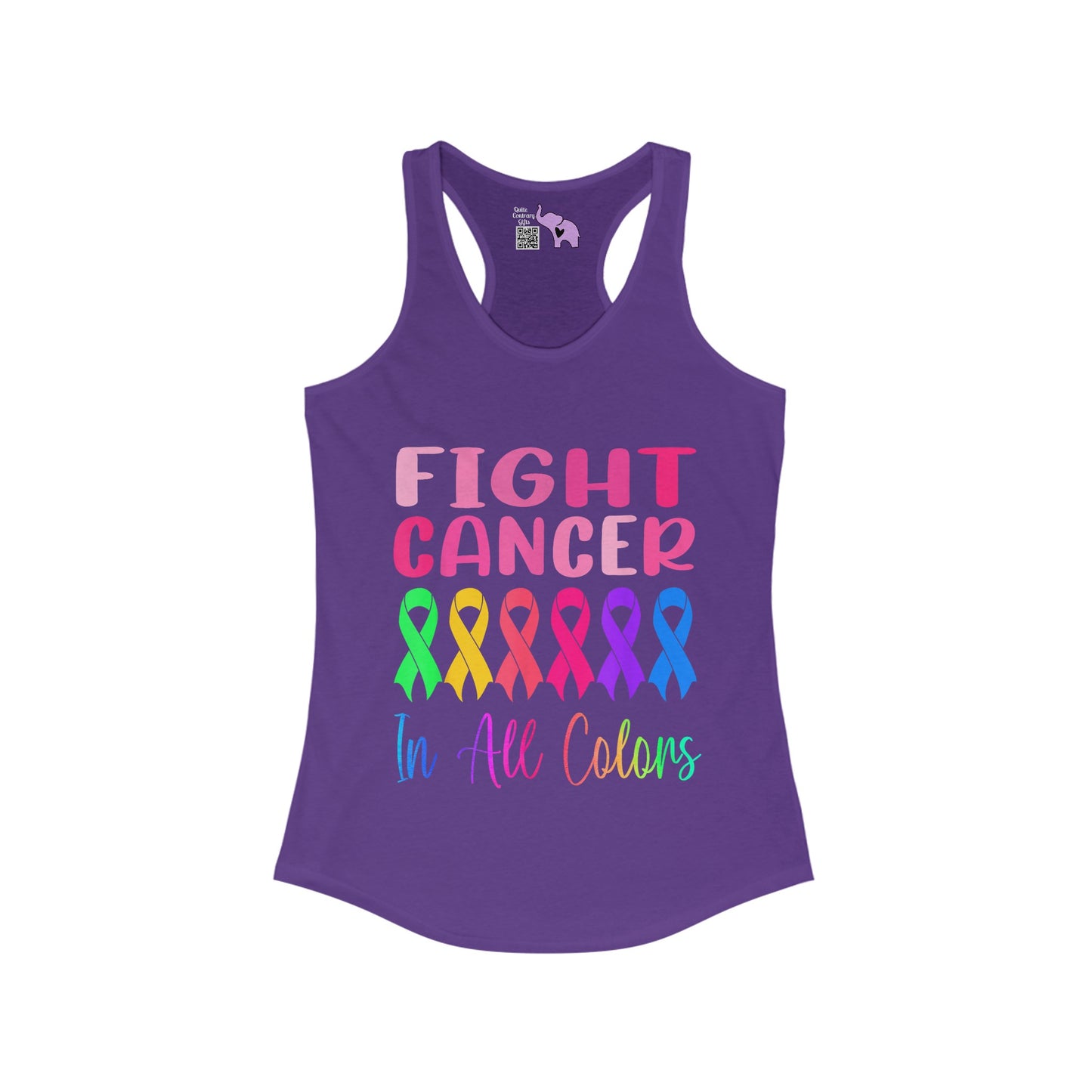 Fight Cancer in All Colors 21 Women's Ideal Racerback Tank