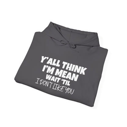 Y'all Think I'm Mean Wait 'Til I Don't Like You Adult Heavy Blend™ Hoodie