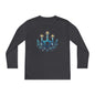 Star & Flame Hanukkah Youth Long Sleeve Tee
