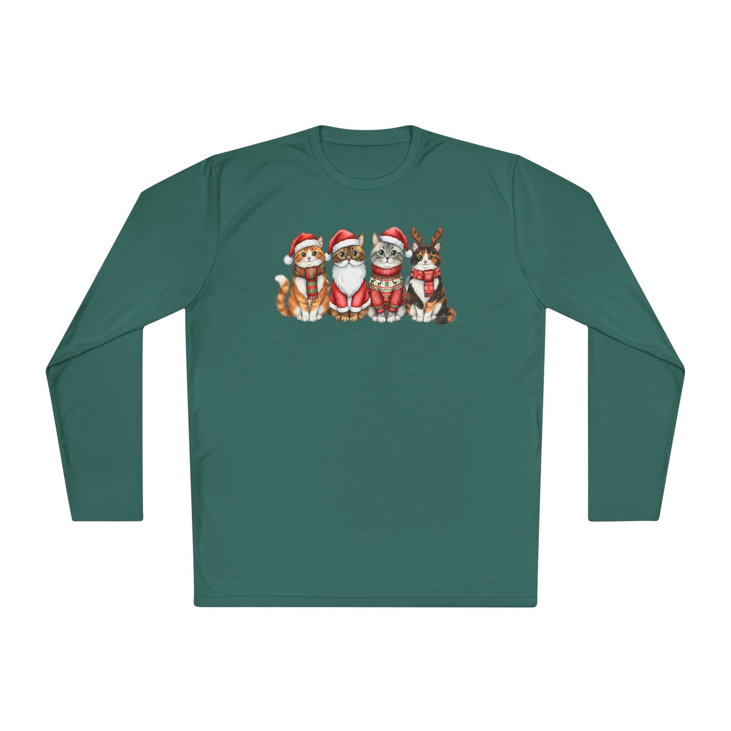 Santa Claus Cats Adult Long Sleeve Tee