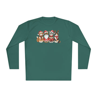 Santa Claus Cats Adult Long Sleeve Tee