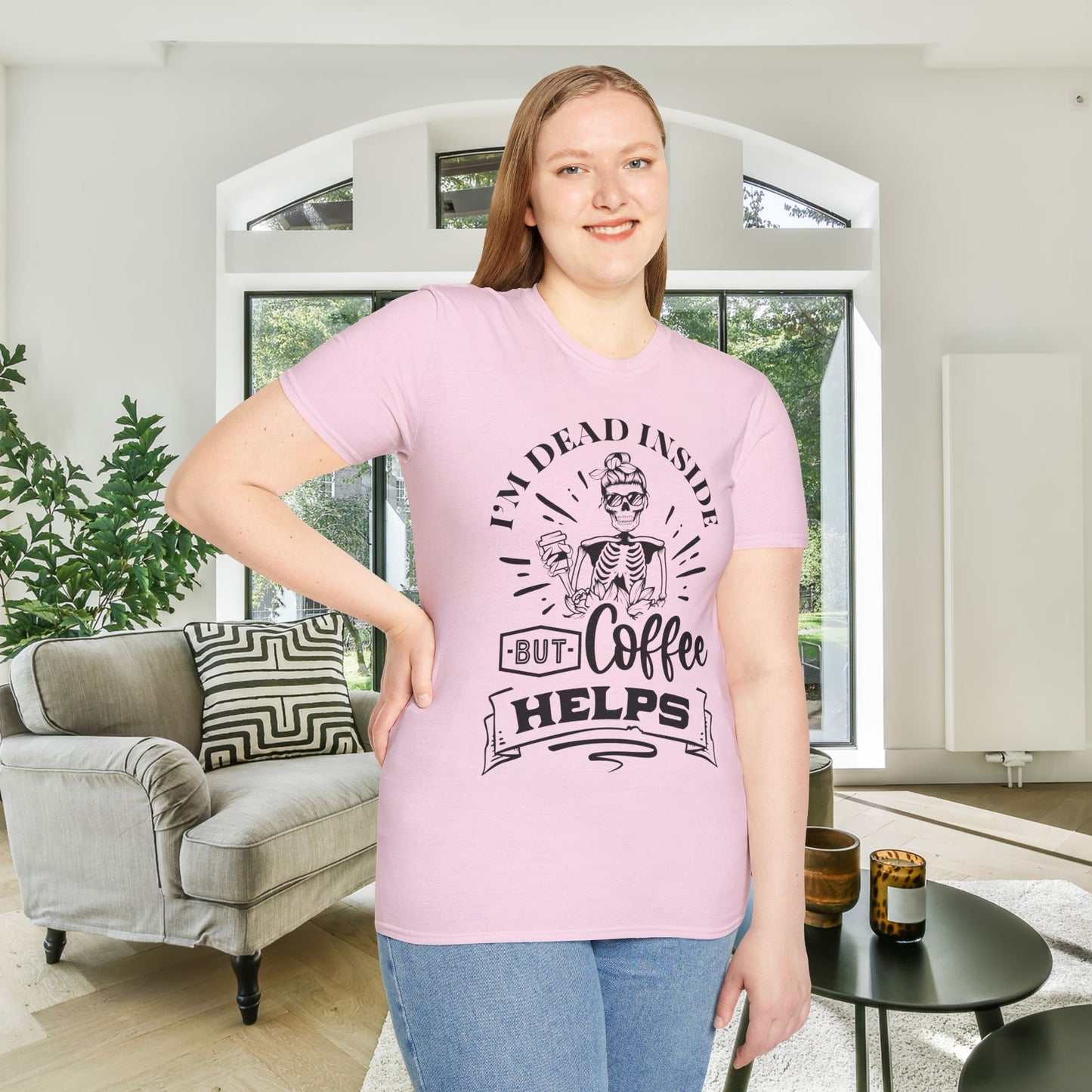 I'm Dead Inside But Coffee Helps Adult T-shirt