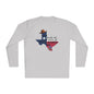 God Made Me Jesus Saved Me Texas Raised Me Adult Long Sleeve Tee