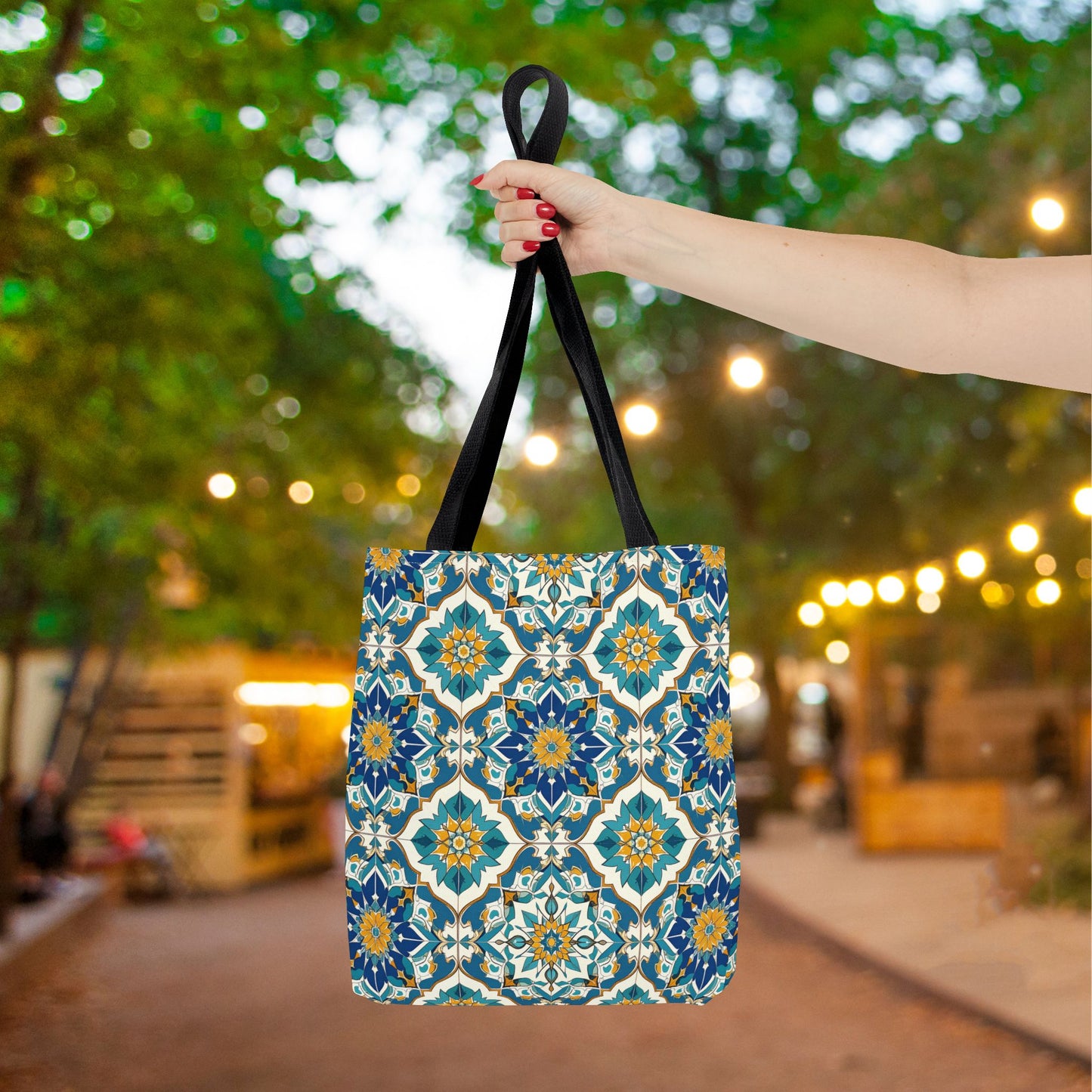 Mediterranean Lace Canvas Tote Bag
