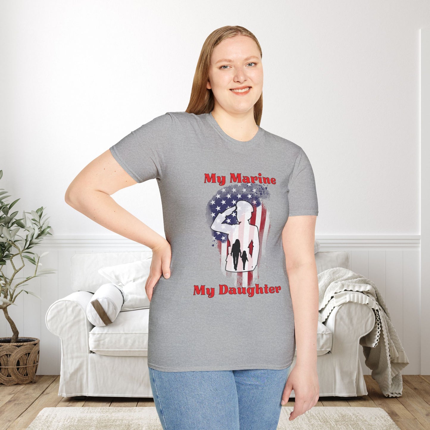 My Marine My Daughter (Mom) Adult T-shirt