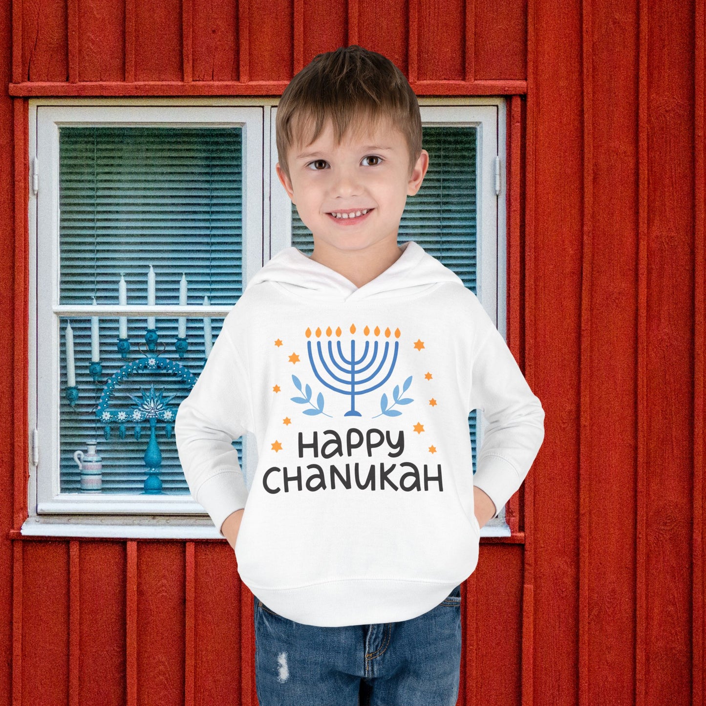 Happy Chanukah Toddler Pullover Fleece Hoodie