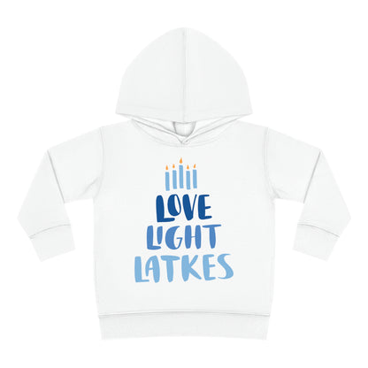 Hanukkah Love Light Latkes Toddler Pullover Fleece Hoodie