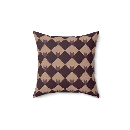 Diamond Bloom-Crimson & Plum Throw Pillow