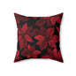 Midnight Poinsettia Garden Throw Pillow