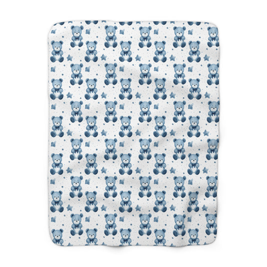 Blue Bear Hugs Sherpa Fleece Blanket