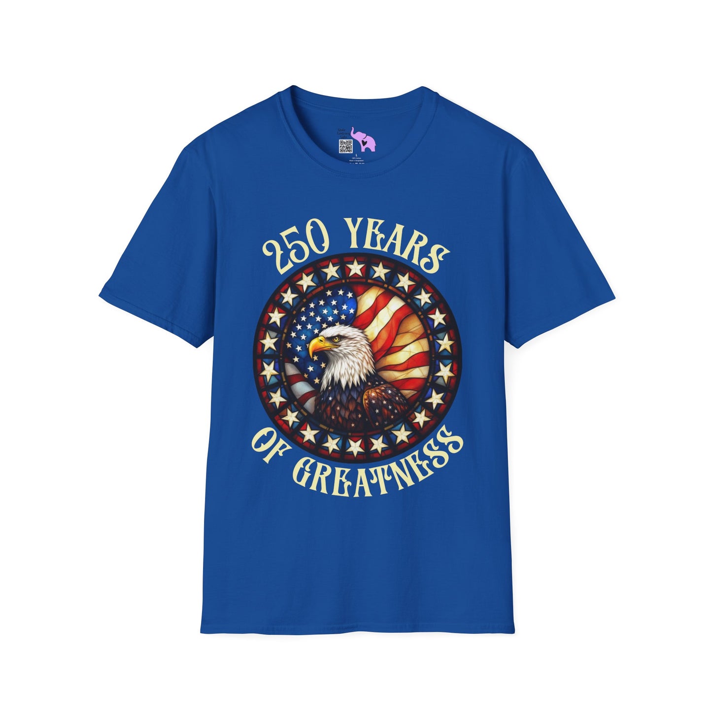 250 Years of Greatness (Stained Glass Eagle) Adult T-shirt