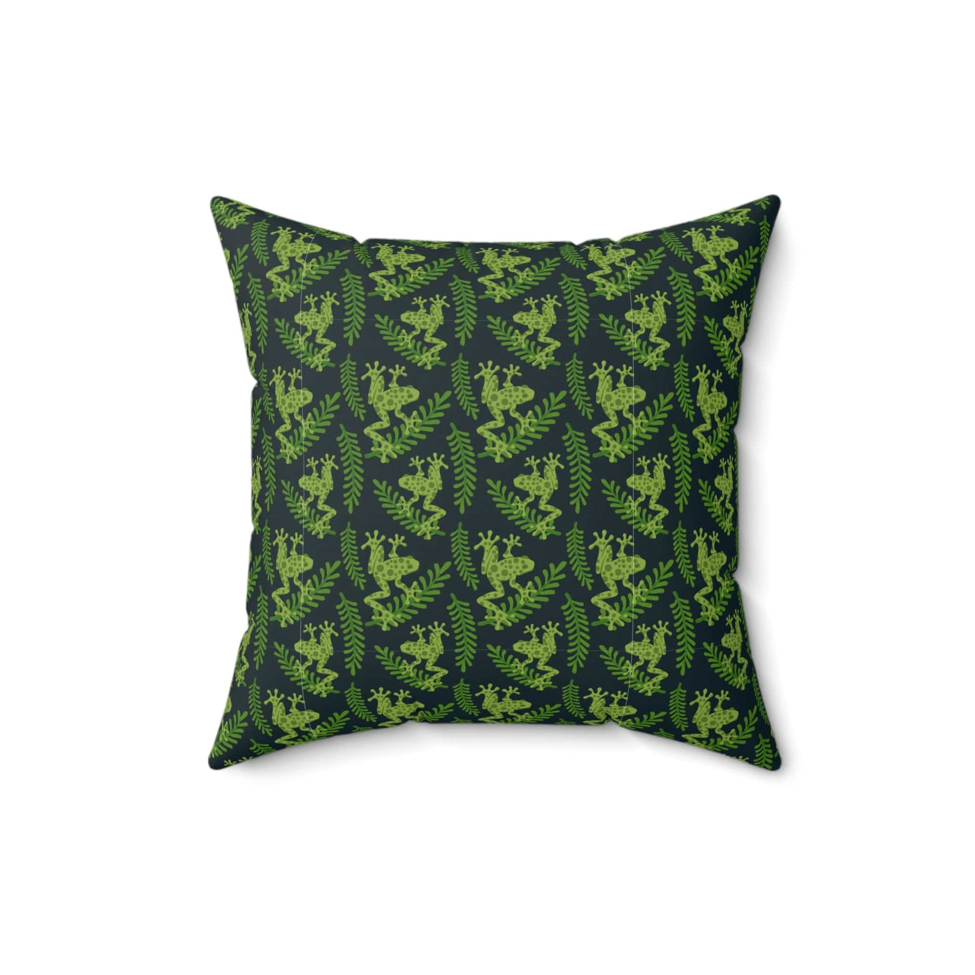 Emerald Canopy Frogs Throw Pillow