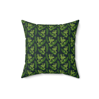 Emerald Canopy Frogs Throw Pillow