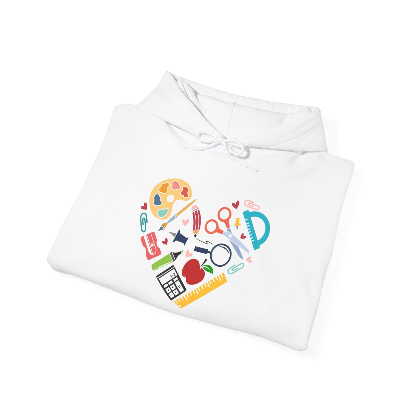 School Supply Heart Heavy Blend™ Hooded Sweatshirt