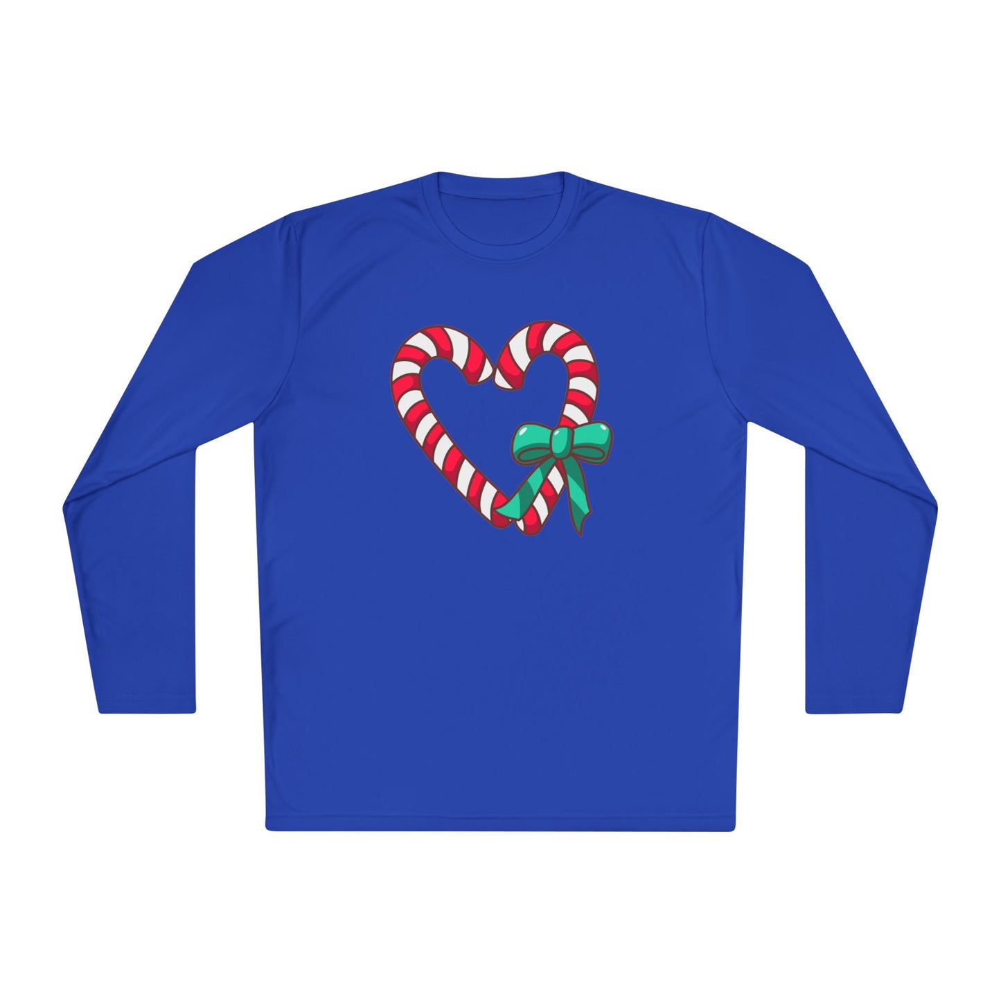 Candy Cane Heart Adult Long Sleeve Tee