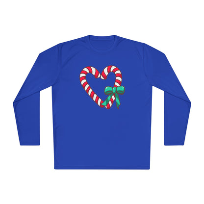 Candy Cane Heart Adult Long Sleeve Tee
