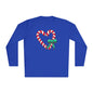 Candy Cane Heart Adult Long Sleeve Tee