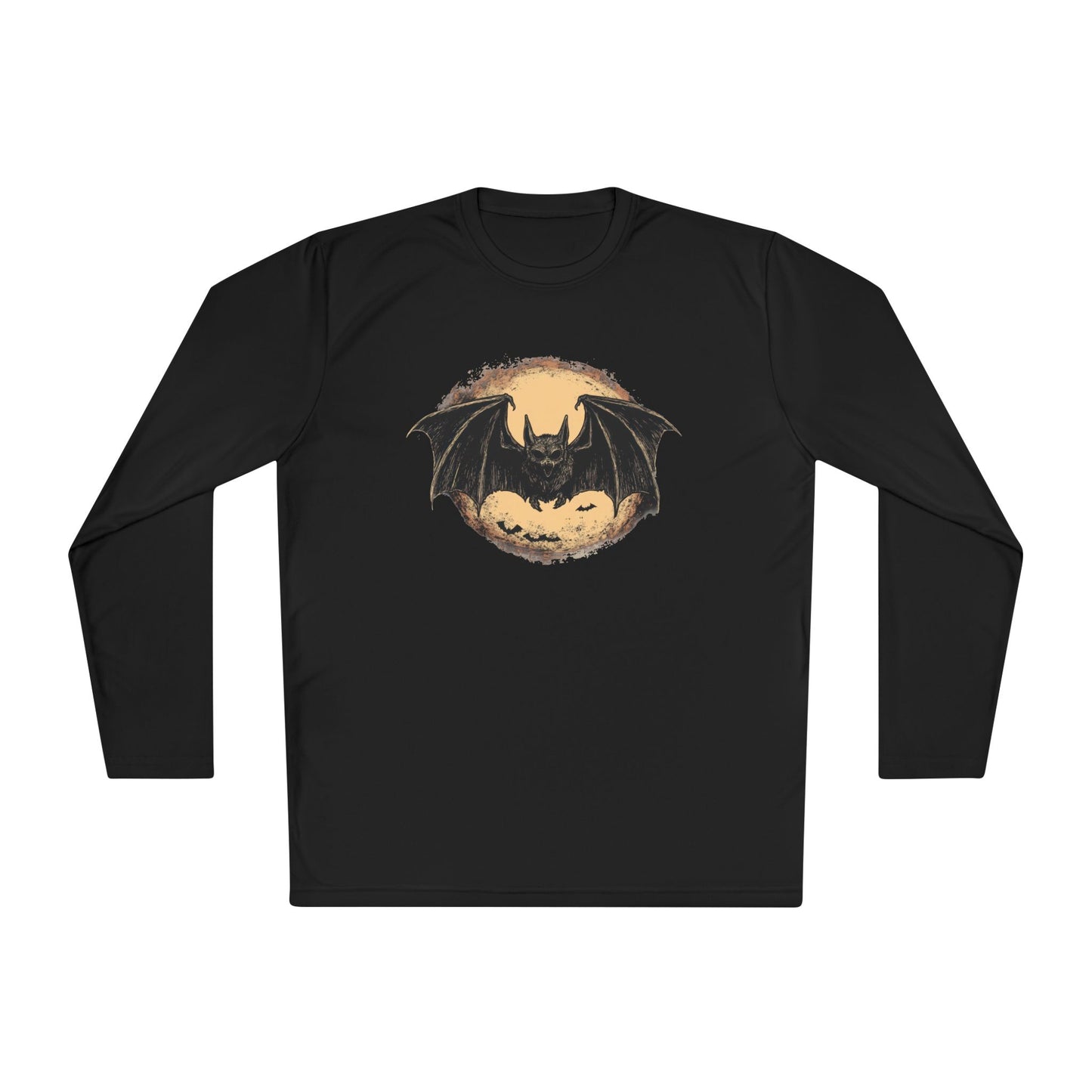 Bat Over Moon Adult Long Sleeve Tee