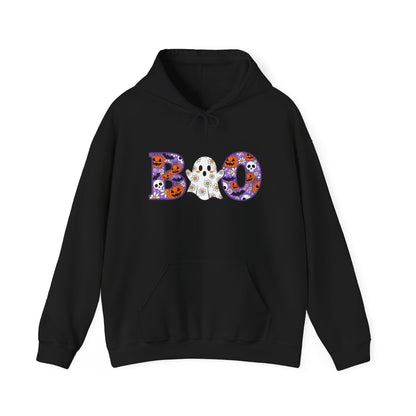Cute Floral Boo w/Ghost Heavy Blend™ Hooded Sweatshirt