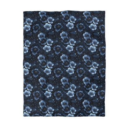 MIdnight Blossoms Microfiber Duvet Cover