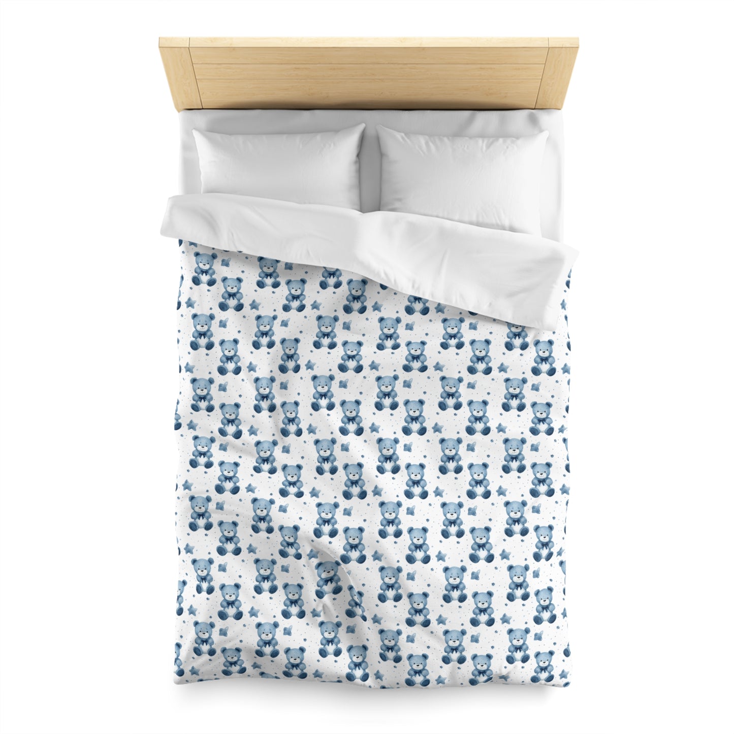 Blue Bear Hugs Microfiber Duvet Cover