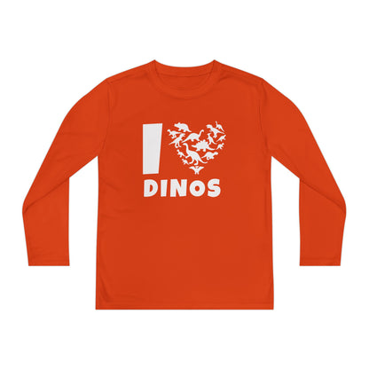 I Love Dinos (Dino Heart) Youth Long Sleeve Tee