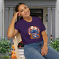 Halloween Skeleton Stitch w/Ghosts & Pumpkins Adult T-shirt