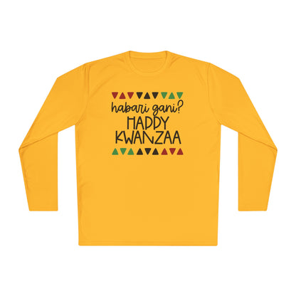 Habari Gani? Happy Kwanzaa Adult Long Sleeve Tee