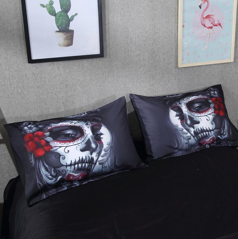 Gothic Black Skull Duvet Bedding Set