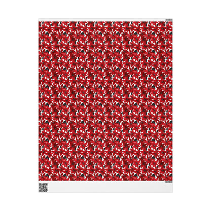 Inked Poinsettias Wrapping Paper