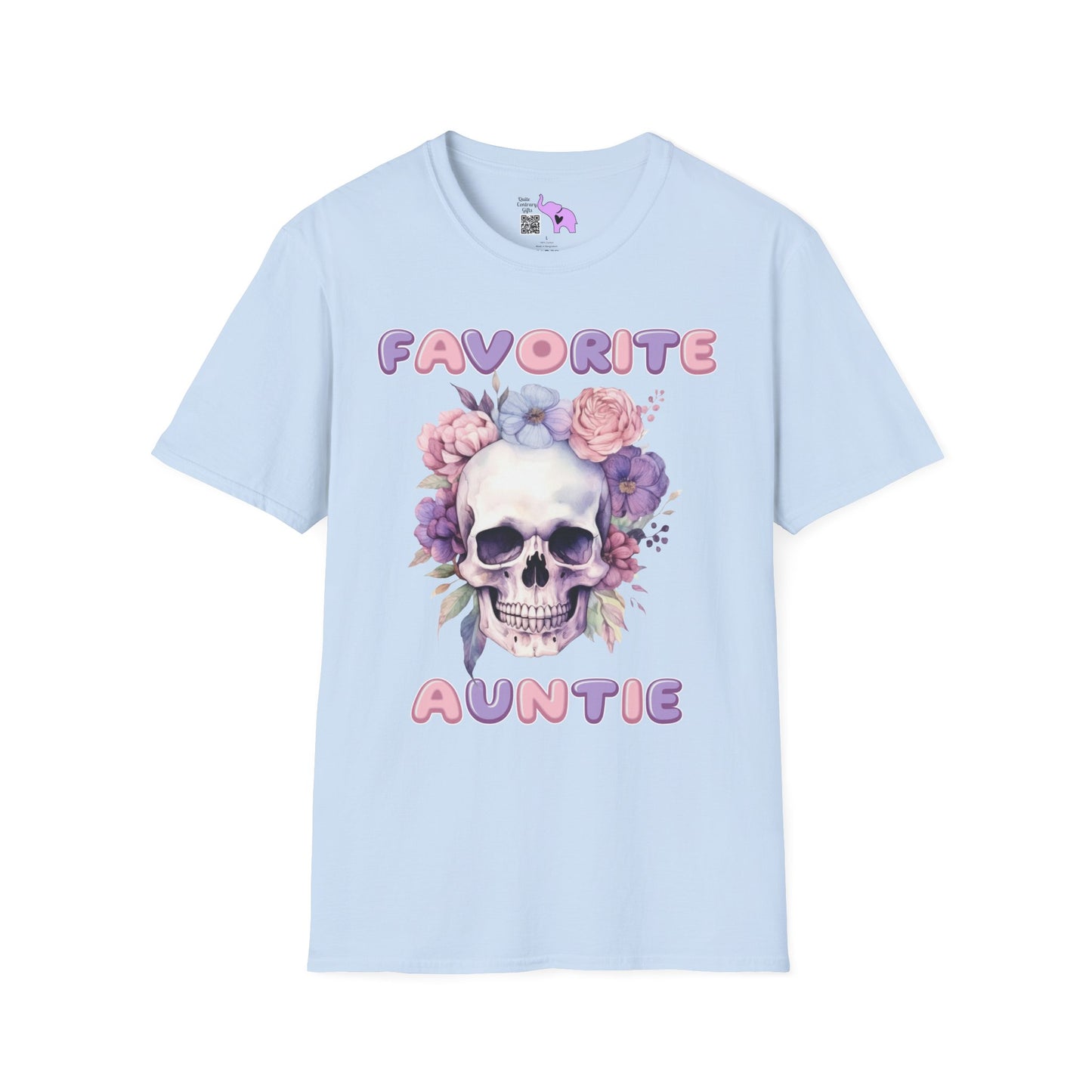 Favorite Auntie Skull Purple/Pink Adult T-shirt