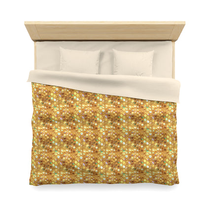 Golden Prism Grid Microfiber Duvet Cover