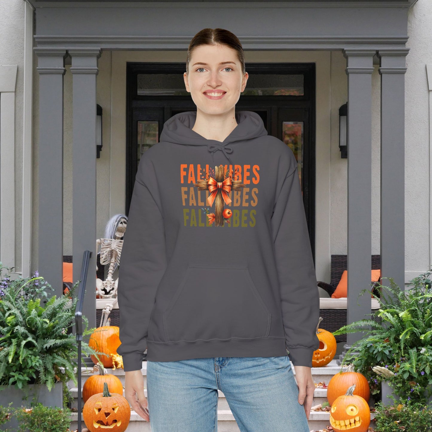 Fall Vibes Cross Heavy Blend™ Hooded Sweatshirt