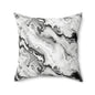 Frost Veil Marble Throw Pillow