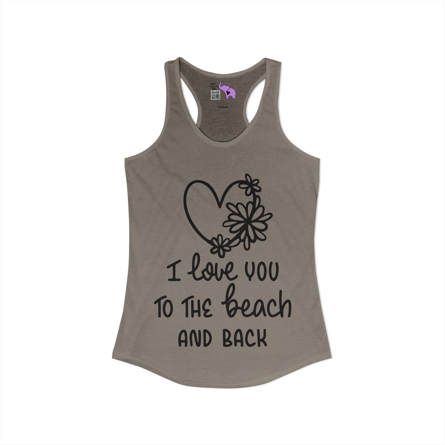 I Love You To The Beach Women's Ideal Racerback Tank
