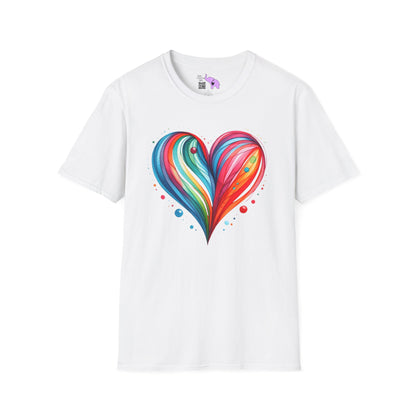 Blushing Rainbow Heart Adult T-shirt