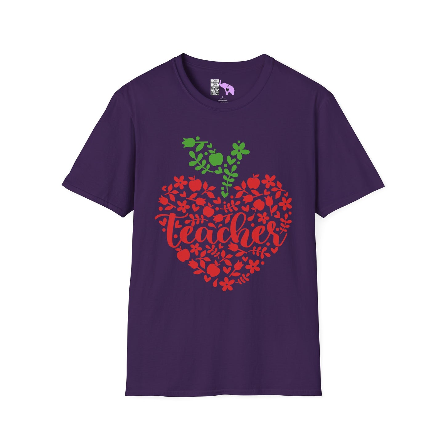 Teacher Apple Heart Adult T-shirt