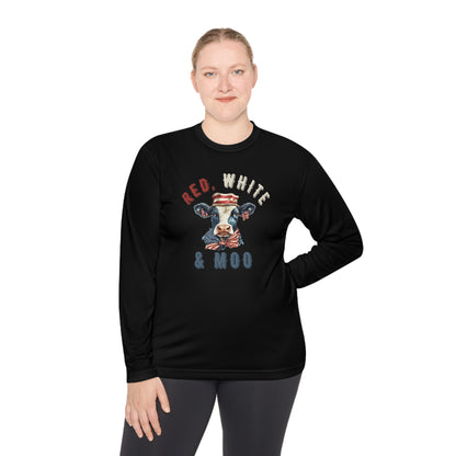 Red, White, & Moo Lightweight Long Sleeve Tee